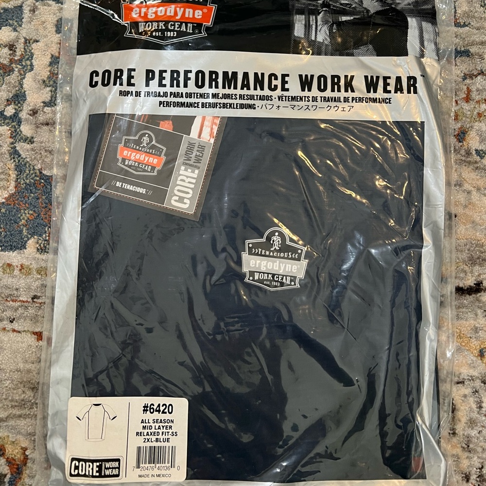 Ergodyne 6420 CORE Performance Work Wear Short Sleeve Blue T-Shirt A4647